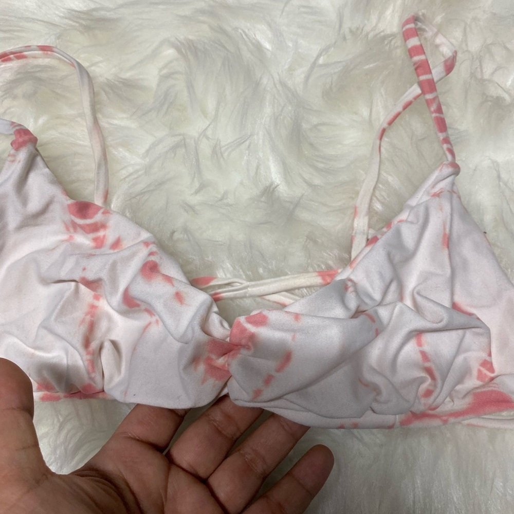 Blue Life Island Fever Bikini Top Tye Dye White Peach Size Medium M - Picture 6 of 8